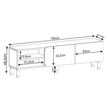 Relento Tv-bänk 150 cm - antik valnöt - Products - Möbler - TV- & Mediamöbler - TV bänk & mediabänk