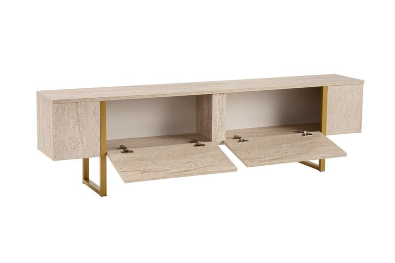 Serenity Tv-bänk 180x30 cm - Travertin/Guld - Products - Möbler - TV- & Mediamöbler - TV bänk & mediabänk