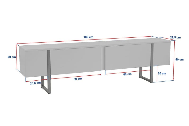 Serenity Tv-bänk 180x30 cm - Travertin/Guld - Products - Möbler - TV- & Mediamöbler - TV bänk & mediabänk