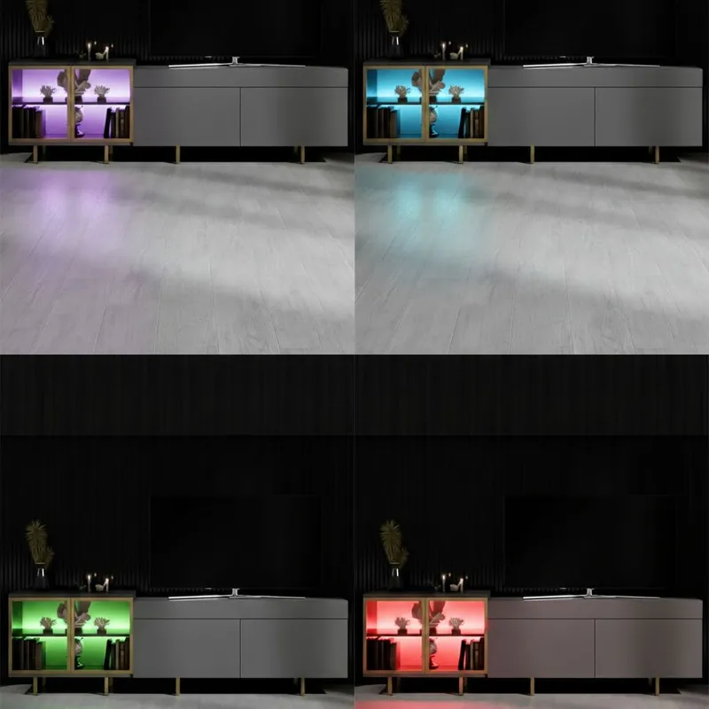 Seyring Tv-bänk 190 cm - Antracit och guld - Products - Möbler - TV- & Mediamöbler - TV bänk & mediabänk