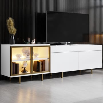 Seyring Tv-bänk 190 cm - Vitt och guld - Products - Möbler - TV- & Mediamöbler - TV bänk & mediabänk