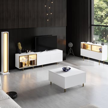 Seyring Tv-bänk 190 cm - Vitt och guld - Products - Möbler - TV- & Mediamöbler - TV bänk & mediabänk