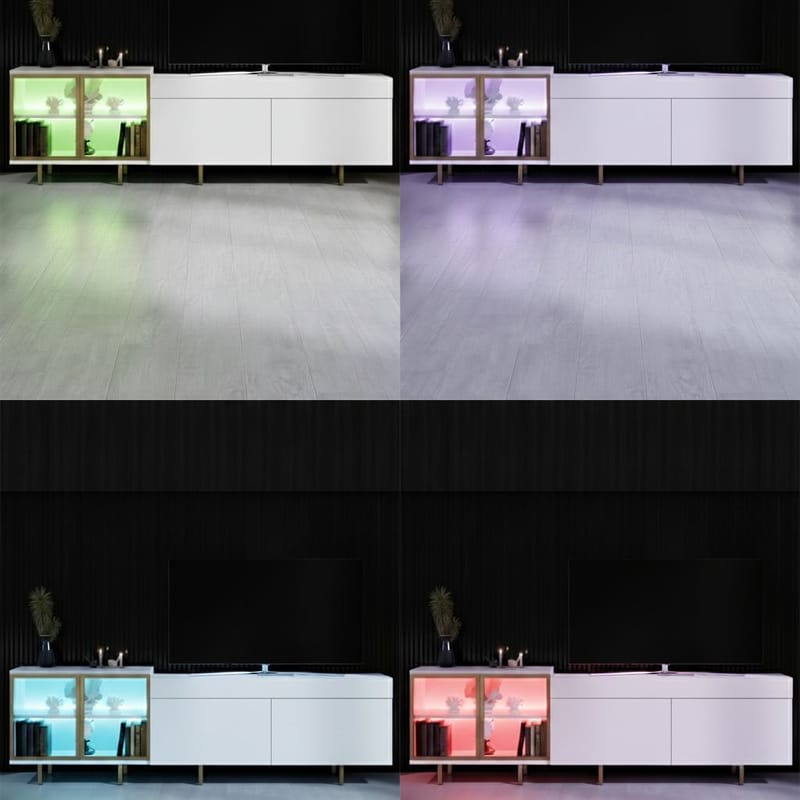 Seyring Tv-bänk 190 cm - Vitt och guld - Products - Möbler - TV- & Mediamöbler - TV bänk & mediabänk