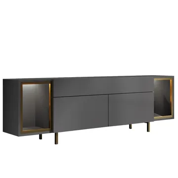Sosan TV-bänk 180x55x32 cm - Antracit och guld - Products - Möbler - TV- & Mediamöbler - TV bänk & mediabänk