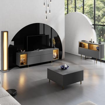 Sosan TV-bänk 180x55x32 cm - Antracit och guld - Products - Möbler - TV- & Mediamöbler - TV bänk & mediabänk