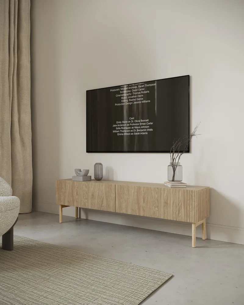 Takayo Golvstående Tv Bänk 175 cm med Förvaring i Ek - Beige - Products - Möbler - TV- & Mediamöbler - TV bänk & mediabänk
