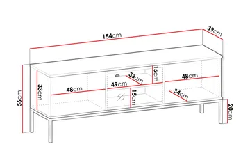 Tenorio Tv-bänk 154 cm - Beige - Products - Möbler - TV- & Mediamöbler - TV bänk & mediabänk
