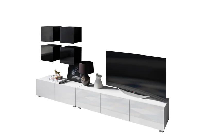 Tessan Tv-möbelset - Svart/Vit - Products - Möbler - TV- & Mediamöbler - TV-möbelset