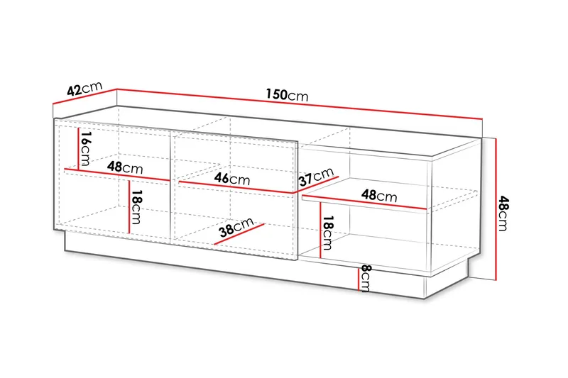 Torvalen Tv-bänk 150 cm - Vit - Products - Möbler - TV- & Mediamöbler - TV bänk & mediabänk