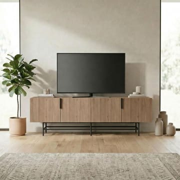 Truvia TV-bänk 200x55x35 cm - naturfärgad ek och svart - Products - Möbler - TV- & Mediamöbler - TV bänk & mediabänk