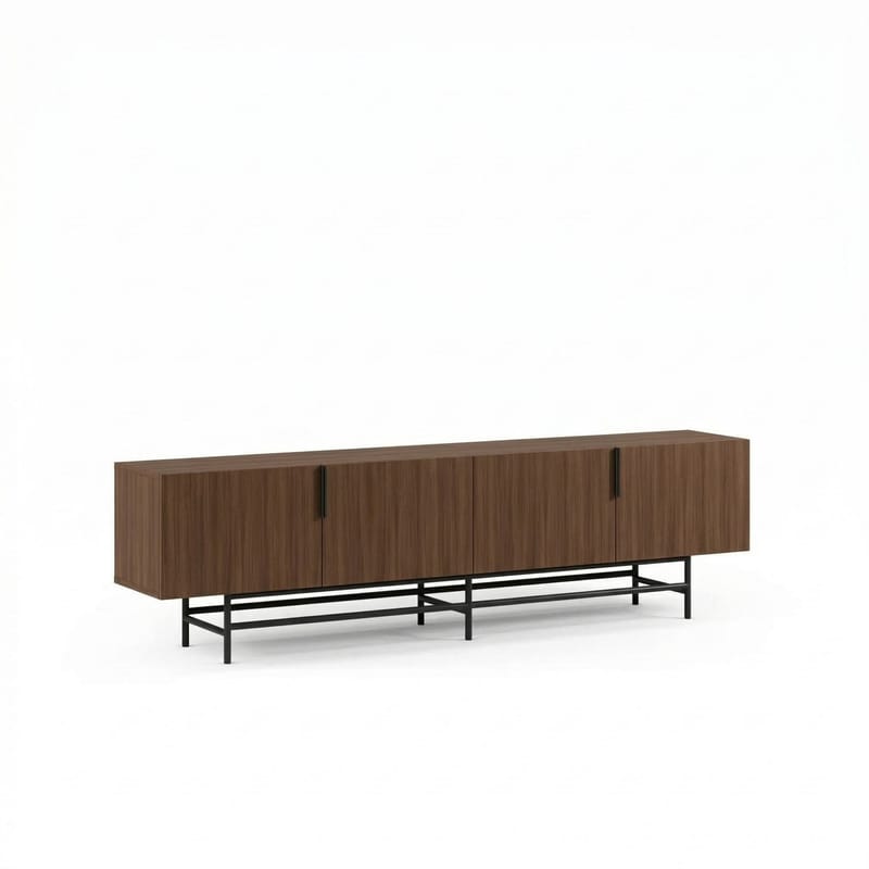 Truvia TV-bänk 200x55x35 cm - Valnöt och svart - Products - Möbler - TV- & Mediamöbler - TV bänk & mediabänk