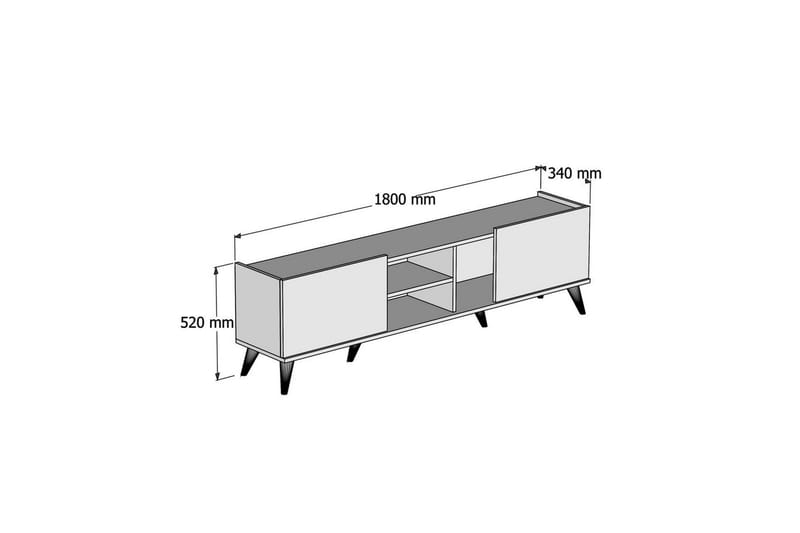 Tv-bänk & mediabänk Challur Tv-bänk 180 cm Valnöt,Svart - Products - Möbler - TV- & Mediamöbler - TV bänk & mediabänk