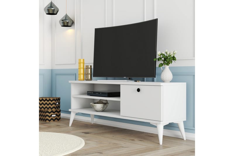 Tv-bänk & mediabänk Reyne Tv-bänk 120 cm Vit - Products - Möbler - TV- & Mediamöbler - TV bänk & mediabänk