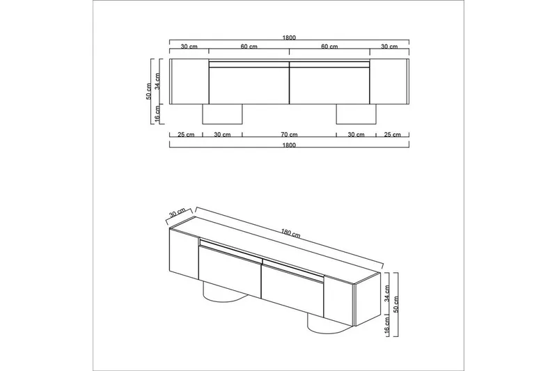 TV-bänk Antracit / Rany - Antracit / Rany - Products - Möbler - TV- & Mediamöbler - TV bänk & mediabänk