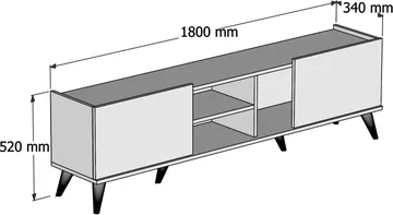 TV-bänk Elegant 180 cm - Valnöt/svart - Products - Möbler - TV- & Mediamöbler - TV bänk & mediabänk