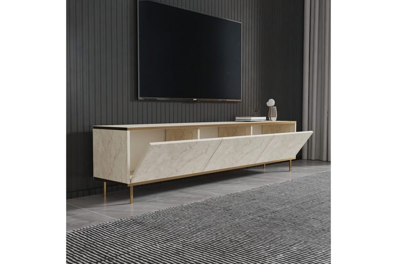 TV-bänk Imaj Travertin / Rany - Guld/Taupe - Products - Möbler - TV- & Mediamöbler - TV bänk & mediabänk