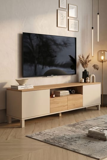 Aldarte TV-bänk 180x49,2x35 cm - Sand och ek - Products - Möbler - TV- & Mediamöbler - TV bänk & mediabänk