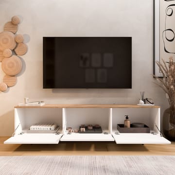 Avero TV-bänk 180x45,6x32 cm - Vitt och ek - Products - Möbler - TV- & Mediamöbler - TV bänk & mediabänk