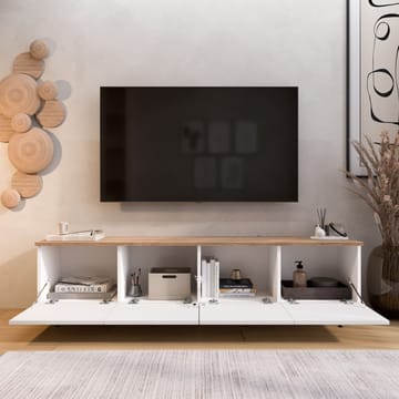 Avero TV-bänk 180x45,6x34,1 cm - Vit och ek - Products - Möbler - TV- & Mediamöbler - TV bänk & mediabänk