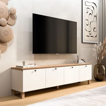 Avero TV-bänk 180x45,6x34,1 cm - Vit och ek - Products - Möbler - TV- & Mediamöbler - TV bänk & mediabänk