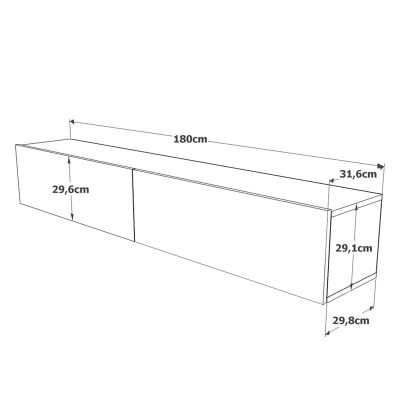 Canto TV-b änk 180x29,6x29,8 cm - Ek - Products - Möbler - TV- & Mediamöbler - TV bänk & mediabänk