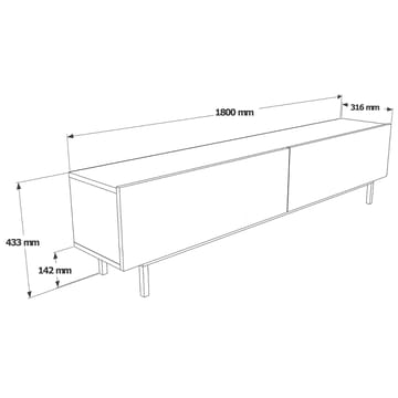 Canto TV-bänk 180x43,3x31,6 cm - Ek - Products - Möbler - TV- & Mediamöbler - TV bänk & mediabänk