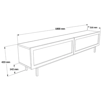 Canto TV-bänk 180x43,3x31,6 cm - Ek - Products - Möbler - TV- & Mediamöbler - TV bänk & mediabänk