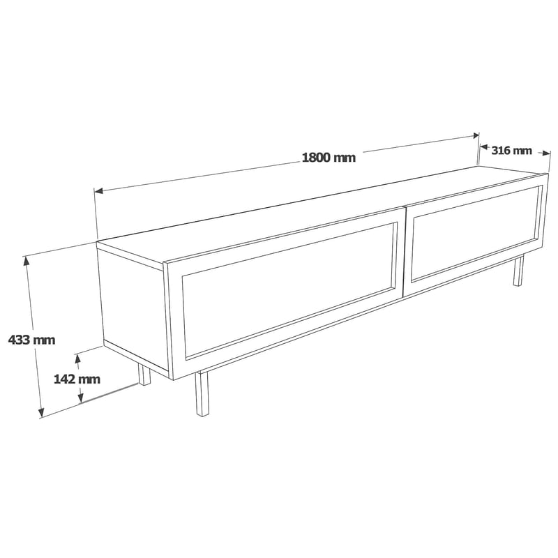 Canto TV-b änk 180x43,3x31,6 cm - Ek - Products - Möbler - TV- & Mediamöbler - TV bänk & mediabänk