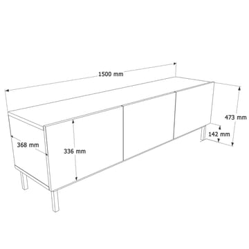Dorel TV-bänk 150x47,3x36,8 cm - Sand - Products - Möbler - TV- & Mediamöbler - TV bänk & mediabänk
