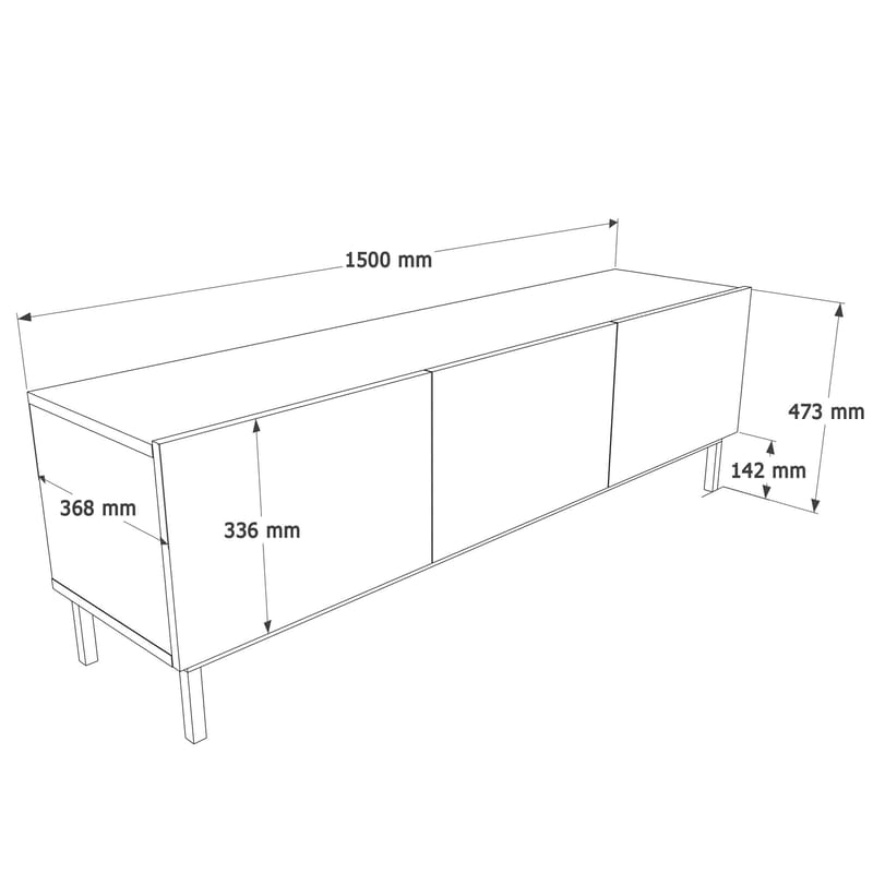 Dorel TV-bänk 150x47,3x36,8 cm - Sand - Products - Möbler - TV- & Mediamöbler - TV bänk & mediabänk