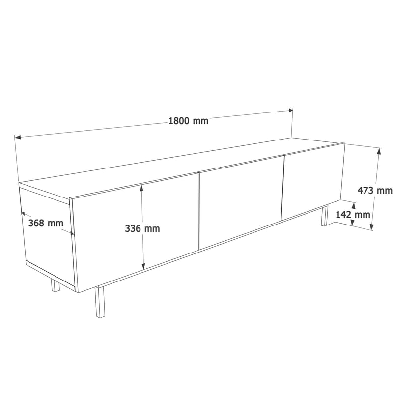 Dorel TV-bänk 180x47,3x36,8 cm - Sand - Products - Möbler - TV- & Mediamöbler - TV bänk & mediabänk