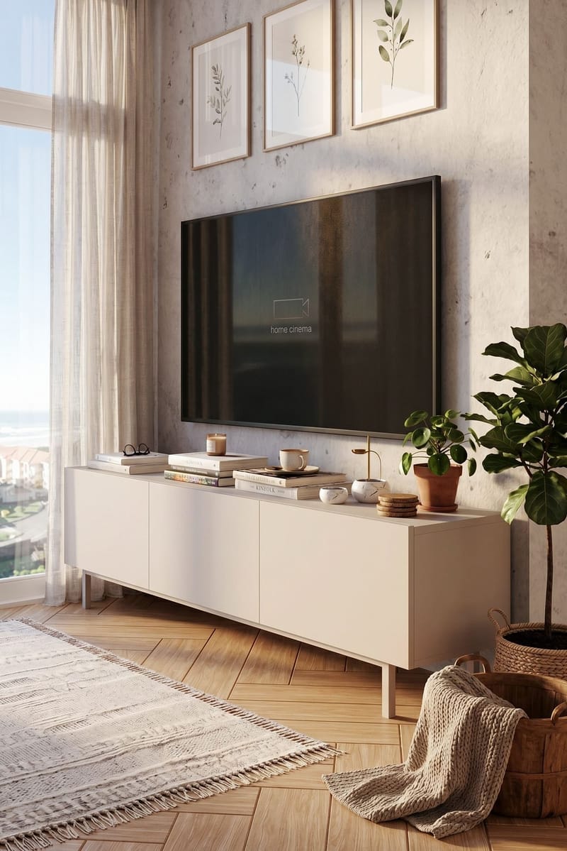 Dorel TV-bänk 180x47,3x36,8 cm - Sand - Products - Möbler - TV- & Mediamöbler - TV bänk & mediabänk