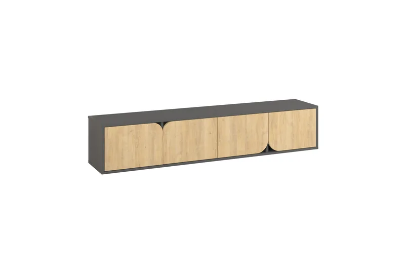 Spark 180 Tv-bänk 180x35,6 cm Svart/Brun, Hanah Home