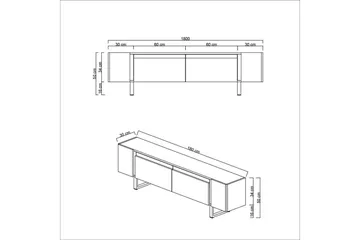 TV-bänk Sozi Vit / Argentu - Vit / Argentu - Products - Möbler - TV- & Mediamöbler - TV bänk & mediabänk