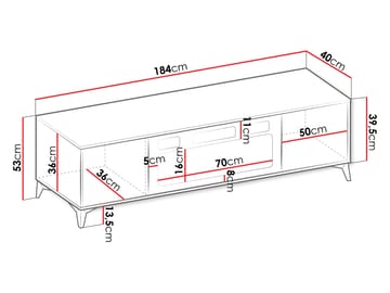 Vemdalen Tv-bänk 184 cm - brun - Products - Möbler - TV- & Mediamöbler - TV bänk & mediabänk