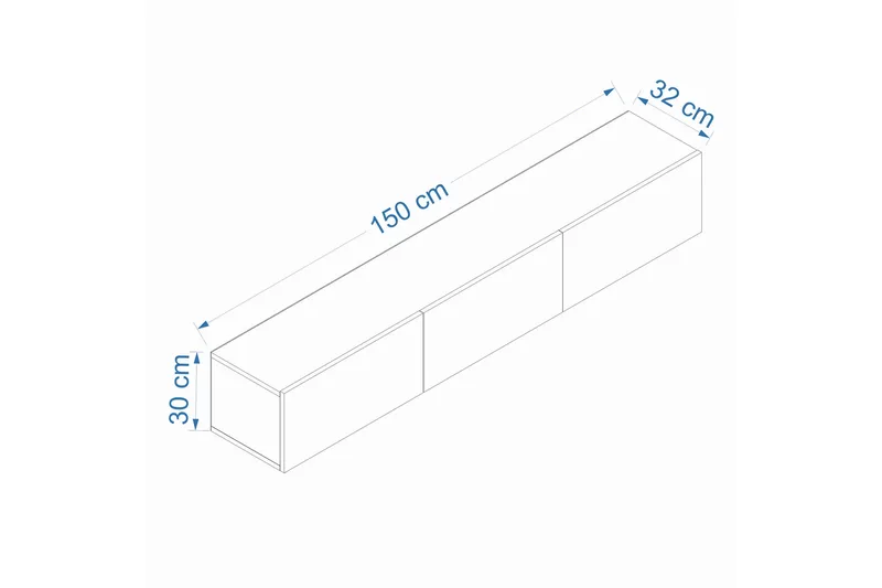 West Tv-bänk 150 cm - Vit - Products - Möbler - TV- & Mediamöbler - TV bänk & mediabänk