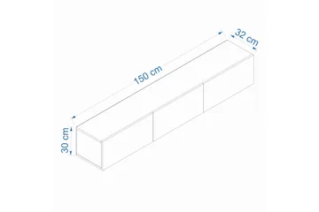 West Tv-bänk 150 cm - Vit/Brun - Products - Möbler - TV- & Mediamöbler - TV bänk & mediabänk