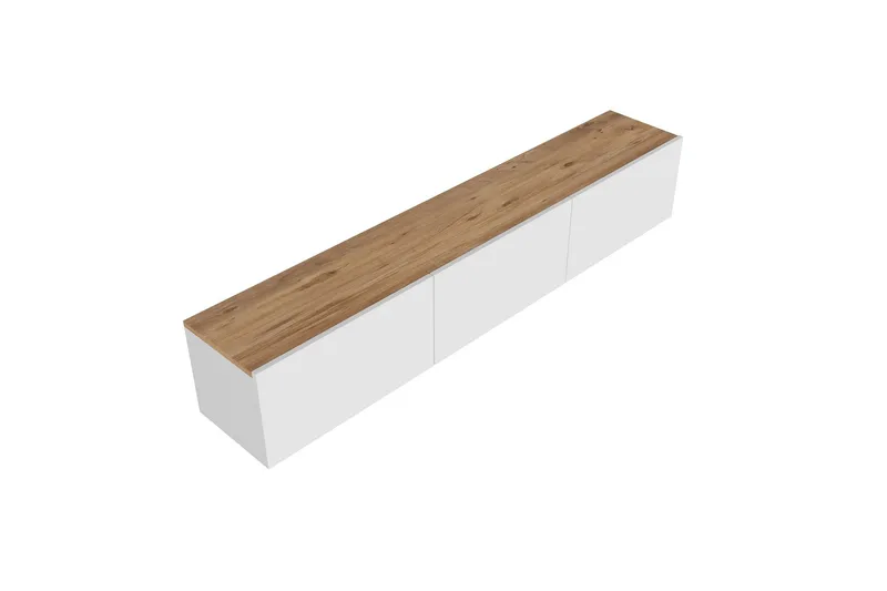 West Tv-bänk 150 cm, Vit/Brun