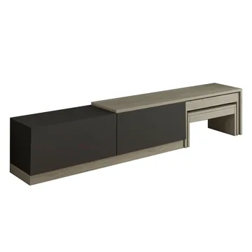 Zalven TV-bänk 180x36x30 cm - travertin och antracit - Products - Möbler - TV- & Mediamöbler - TV bänk & mediabänk