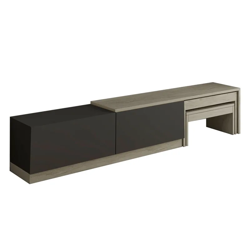 Zalven TV-bänk 180x36x30 cm - travertin och antracit - Products - Möbler - TV- & Mediamöbler - TV bänk & mediabänk