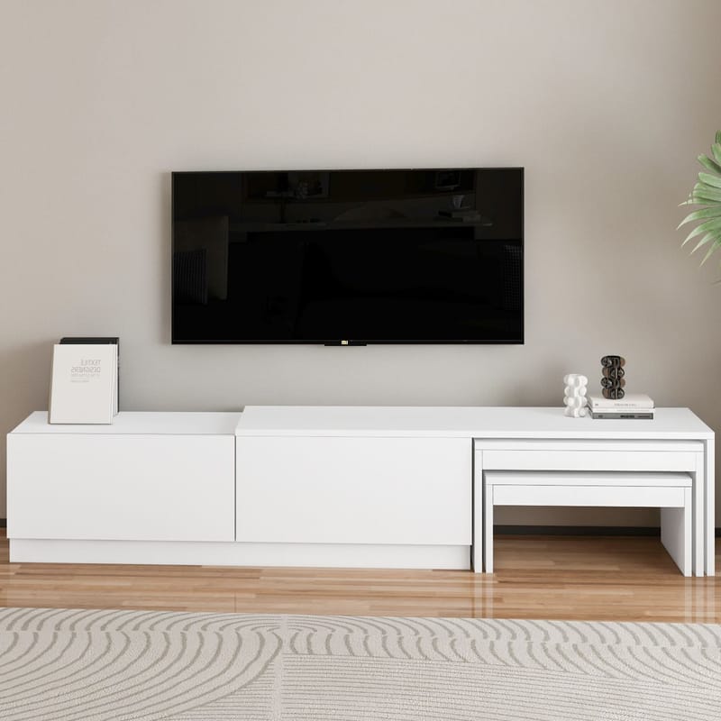 Zalven TV-bänk 180x36x30 cm - vit - Products - Möbler - TV- & Mediamöbler - TV bänk & mediabänk