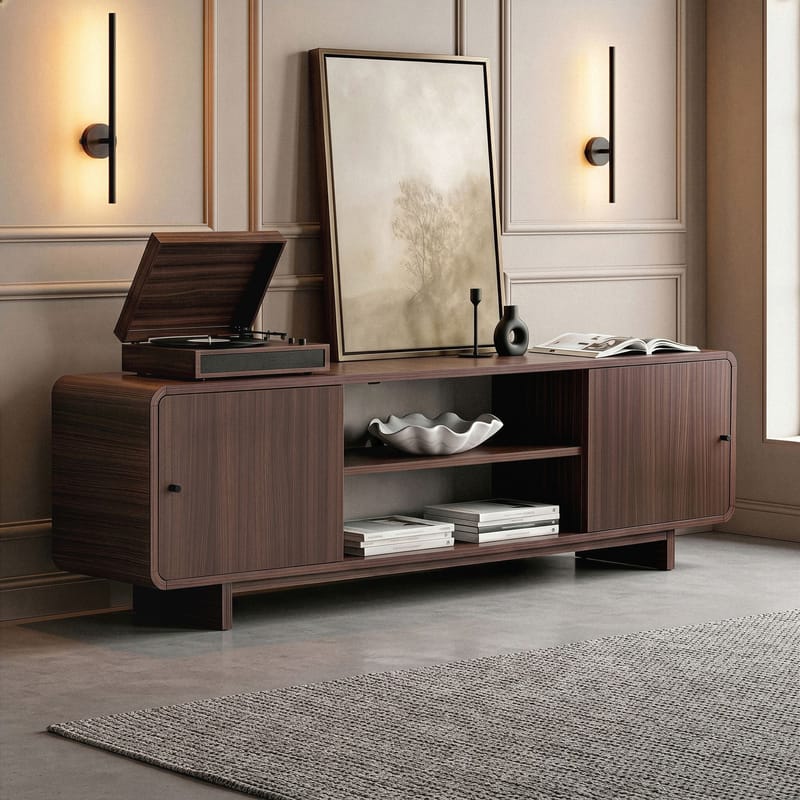 Zavio TV-bänk 180x52x34 cm - Valnöt - Products - Möbler - TV- & Mediamöbler - TV bänk & mediabänk