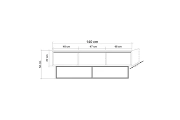 Zefiria Tv-bänk 140 cm - Mörkbrun/Svart - Products - Möbler - TV- & Mediamöbler - TV bänk & mediabänk