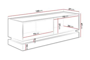 Zelric Tv-bänk 150 cm - Svart - Products - Möbler - TV- & Mediamöbler - TV bänk & mediabänk