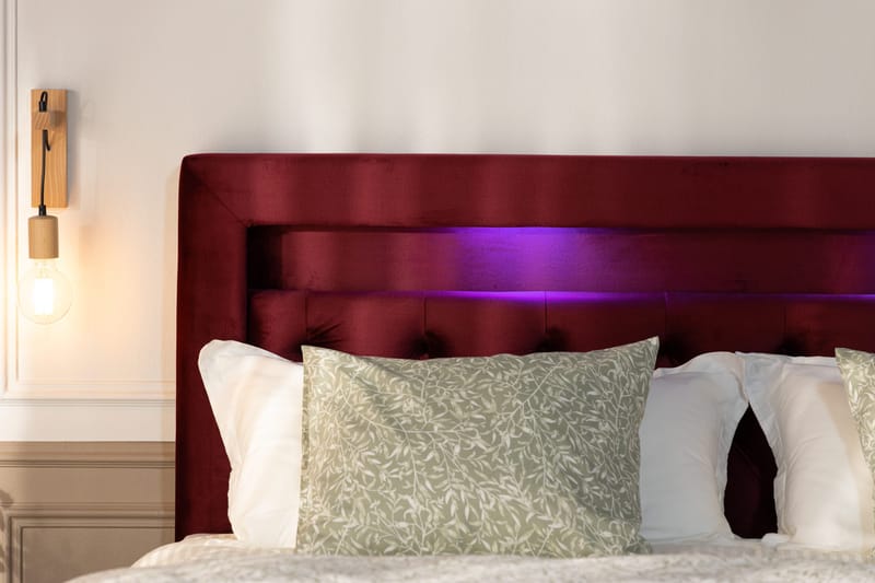 Alessia Förvaringssäng med LED-belysning 160x200 - Röd - Products - Möbler - Säng - Säng med förvaring