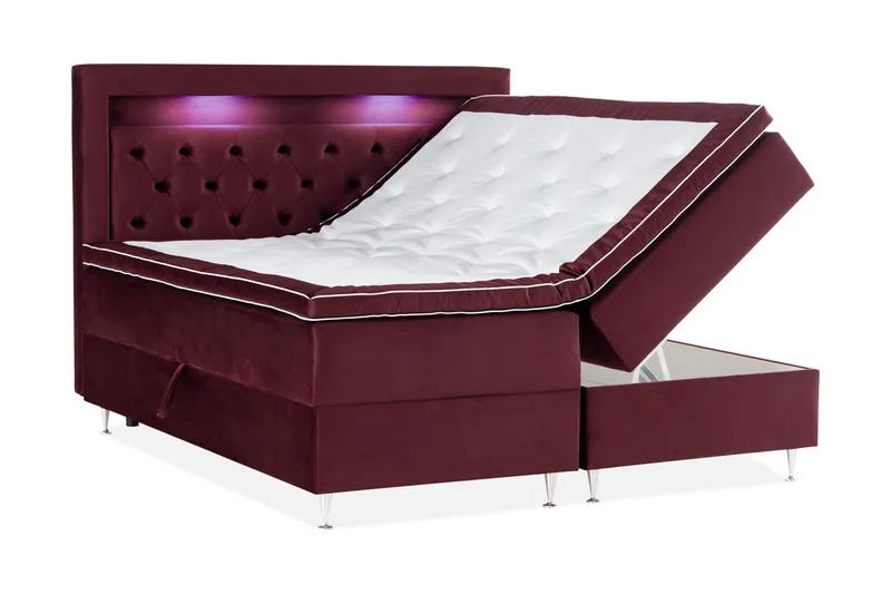 Alessia Förvaringssäng med LED-belysning 160x200 - Röd - Products - Möbler - Säng - Säng med förvaring