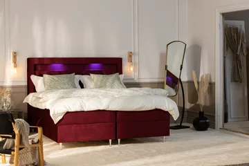 Alessia Förvaringssäng med LED-belysning 160x200 - Röd - Products - Möbler - Säng - Säng med förvaring