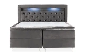 Alessia Komplett Sängpaket med Förvaring LED-belysning 160x200 cm - Mörkgrå - Products - Möbler - Säng - Säng med förvaring