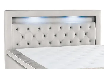 Alessia Komplett Sängpaket med Förvaring LED-belysning 180x200 cm - Grå / Ljusgrå - Products - Möbler - Säng - Säng med förvaring