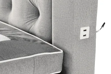 Alessia Komplett Sängpaket med Förvaring LED-belysning 180x200 cm - Grå / Ljusgrå - Products - Möbler - Säng - Säng med förvaring